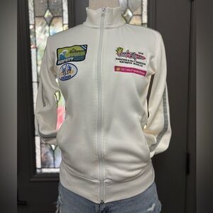 Green Layer Women's White Surf City Marathon Track Jacket